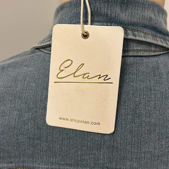 Elan Denim Belted Puff Sleeve Dress - Picture 11 of 13